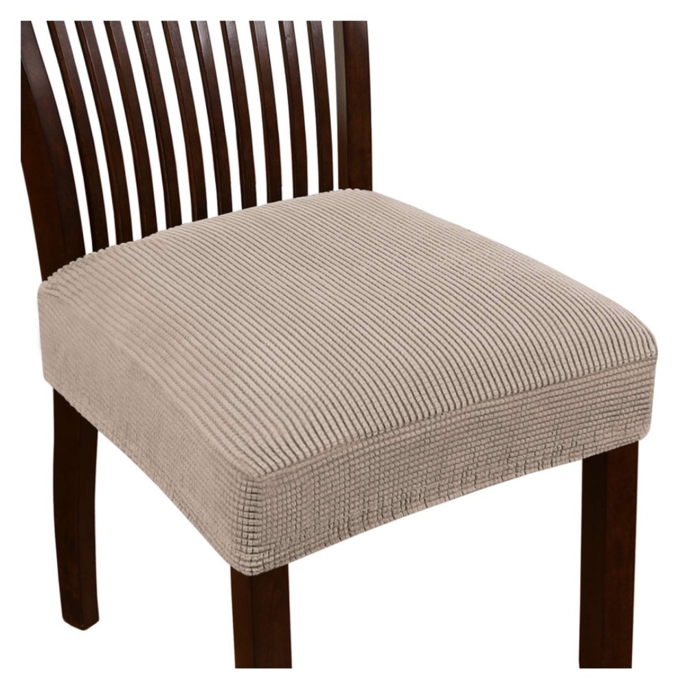 Elegant Tan Dining Chair Covers with stretch-Pack of 6